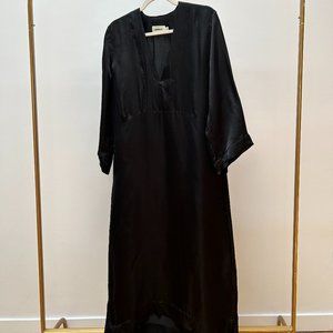 Annam, 100% Raw Silk, Black Dress (size M/L)